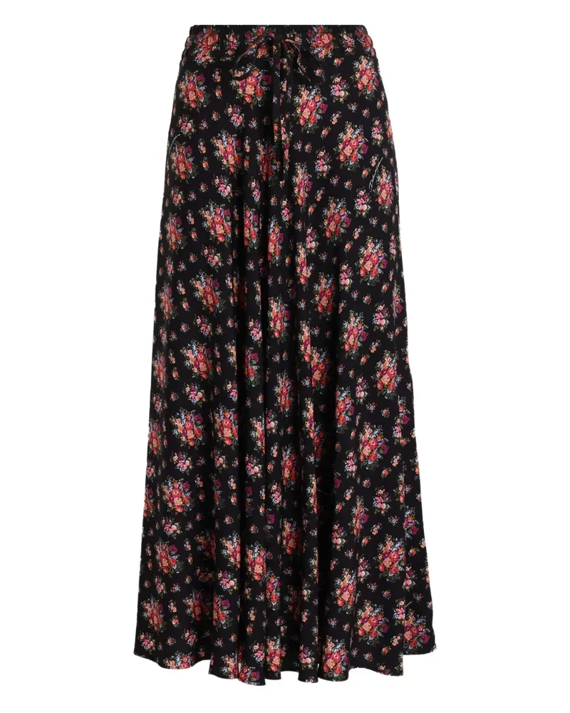 Dolce & Gabbana Midirock mit Blumenmuster - Schwarz Schwarz