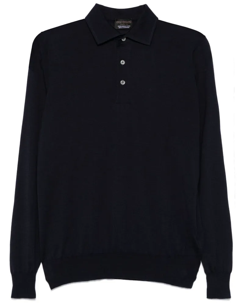 Dell'oglio Fein gestricktes Poloshirt - Blau Blau