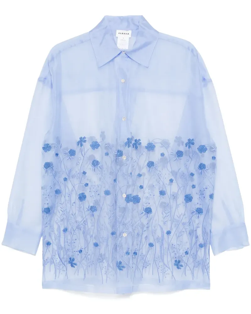 P.A.R.O.S.H. P.A.R.O H. Hemd mit Blumenstickerei - Blau Blau