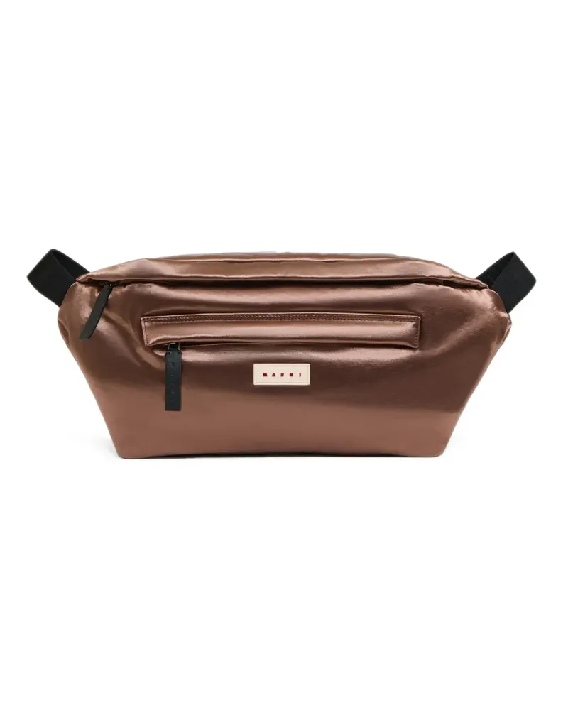 Marni Gürteltasche mit Logo-Patch - Braun Braun
