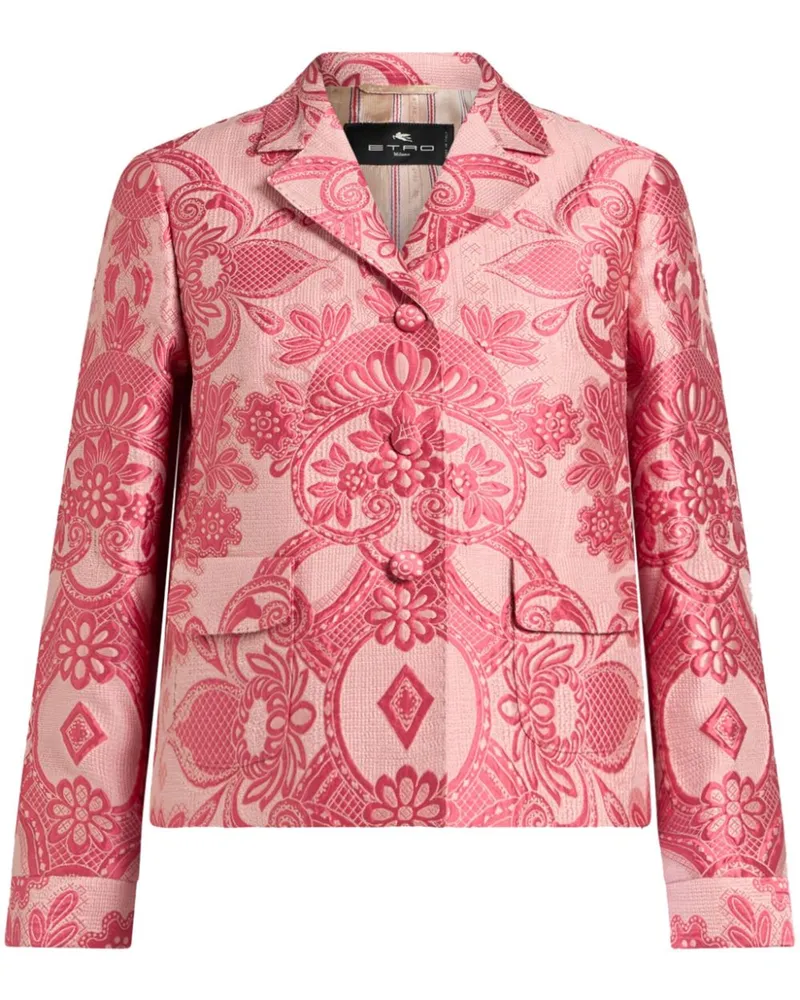 Etro Jacke mit Blumen-Brokat-Effekt - Rosa Rosa