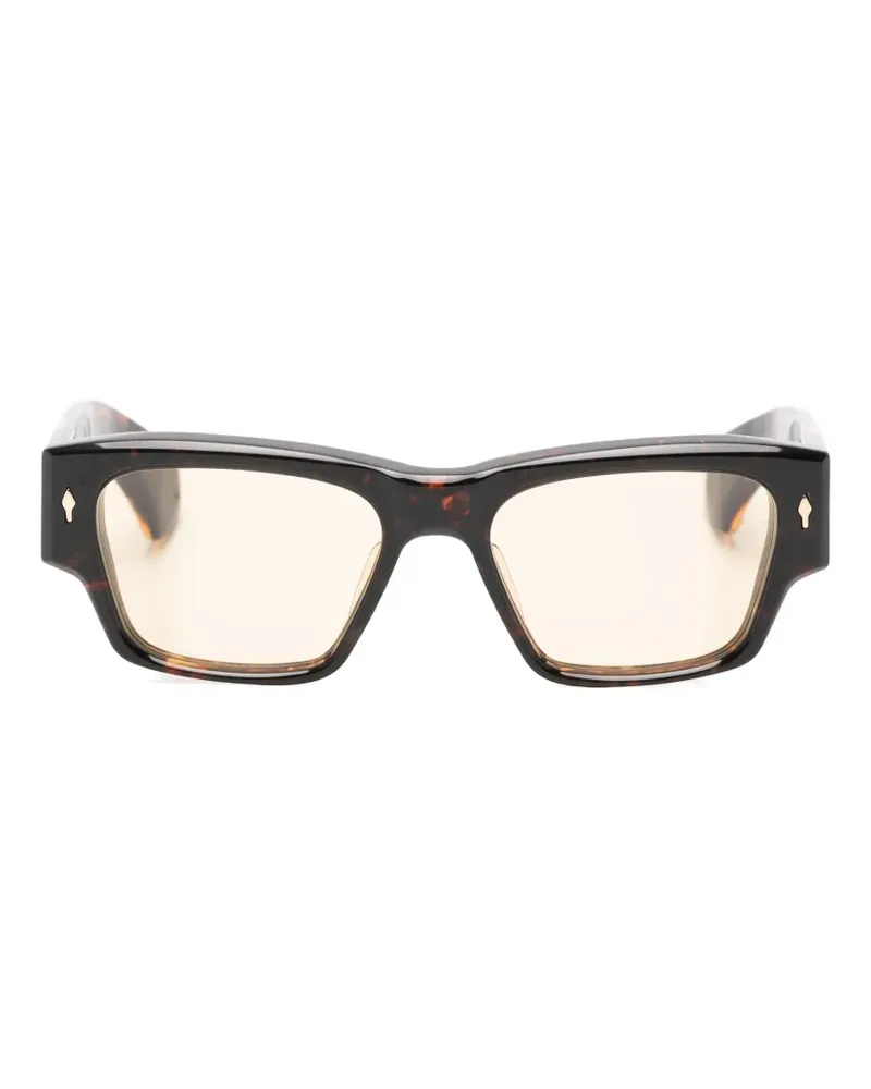 Jacques Marie Mage Zimmermann Sonnenbrille mit eckigem Gestell - Braun Braun