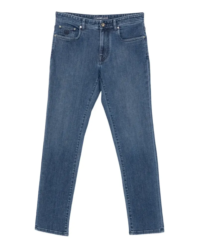 Corneliani Straight-Leg-Jeans mit Logo-Stickerei - Blau Blau