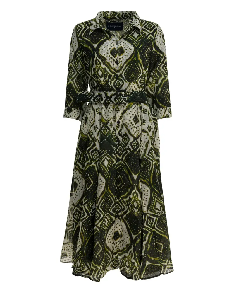 Samantha Sung Aster Midikleid mit Print - Grün Grün