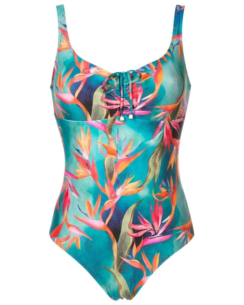 Lygia & Nanny Badeanzug mit Blumen-Print - Blau Blau
