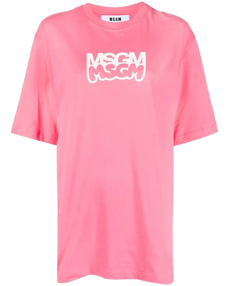MSGM T-Shirt mit Logo-Print - Rosa Rosa