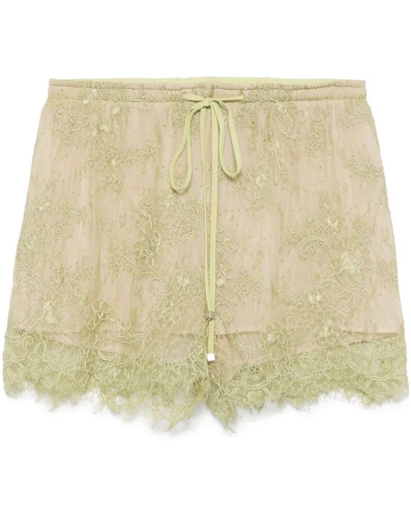 Blumarine Shorts aus Blumenspitze - Grün Grün