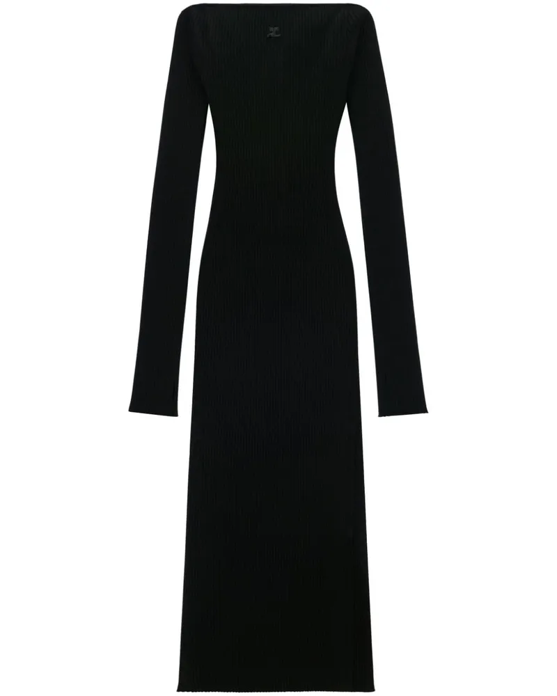 Courrèges Schulterfreies Jerseykleid - Schwarz Schwarz