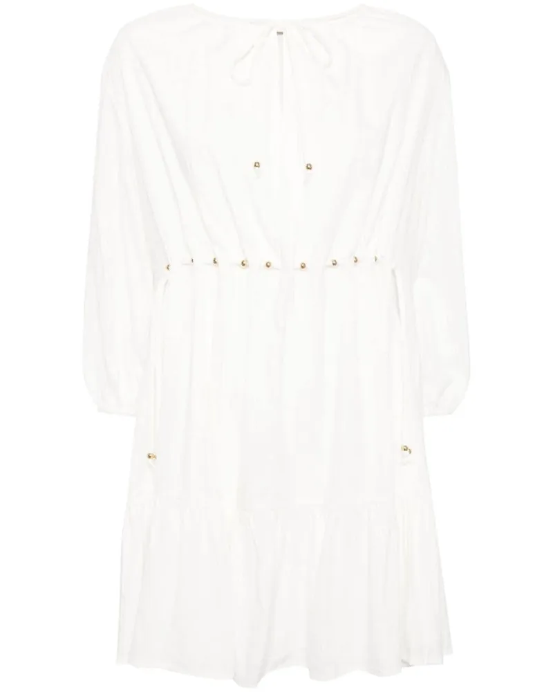 b+ab Kleid mit Zierperlen - Weiß Weiß