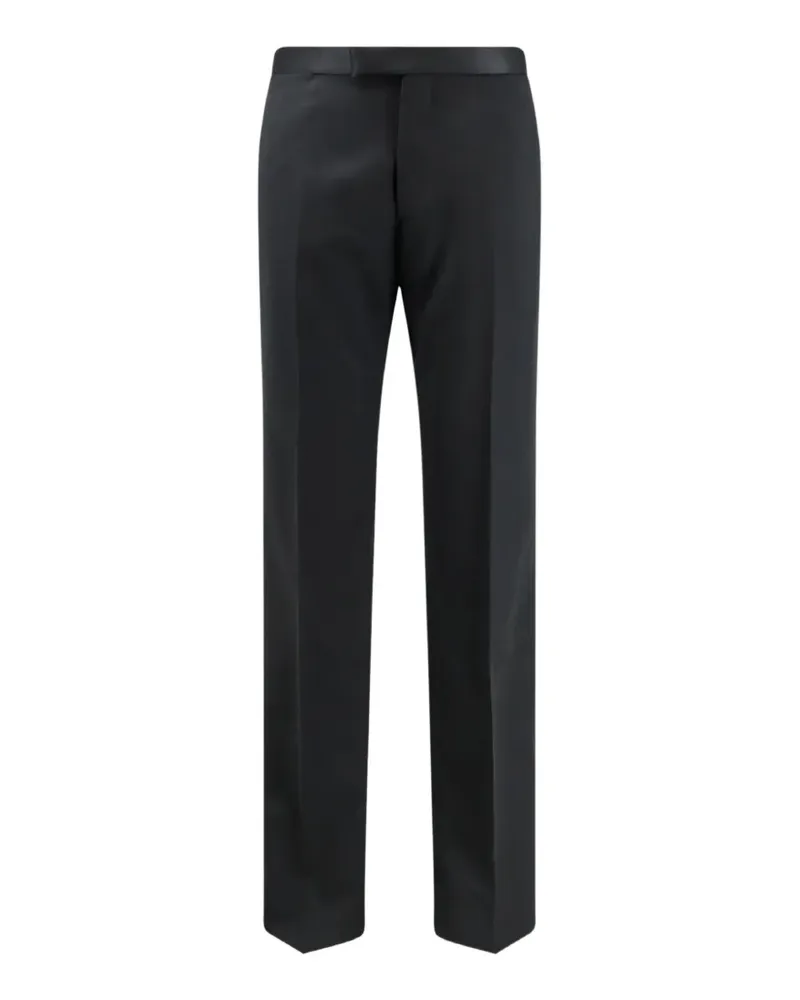Tagliatore Tuxedo satin-waistband virgin wool tailored trousers - Schwarz Schwarz