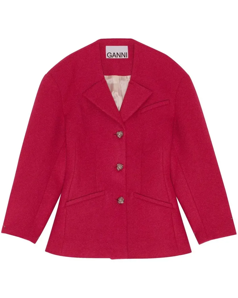 Ganni Einreihige Jacke - Rosa Rosa