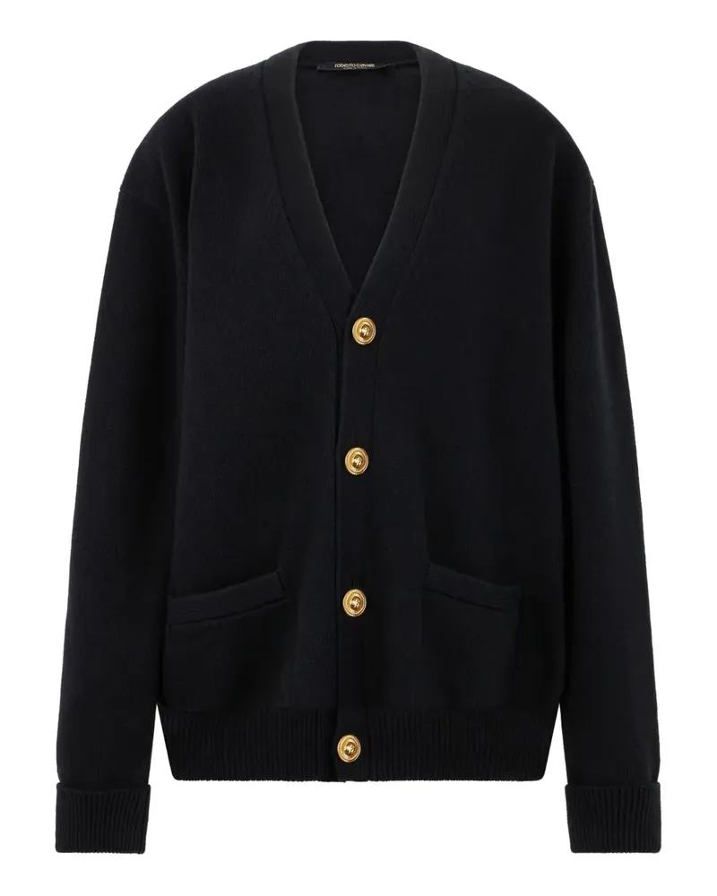 Roberto Cavalli gold button cardigan - Schwarz Schwarz