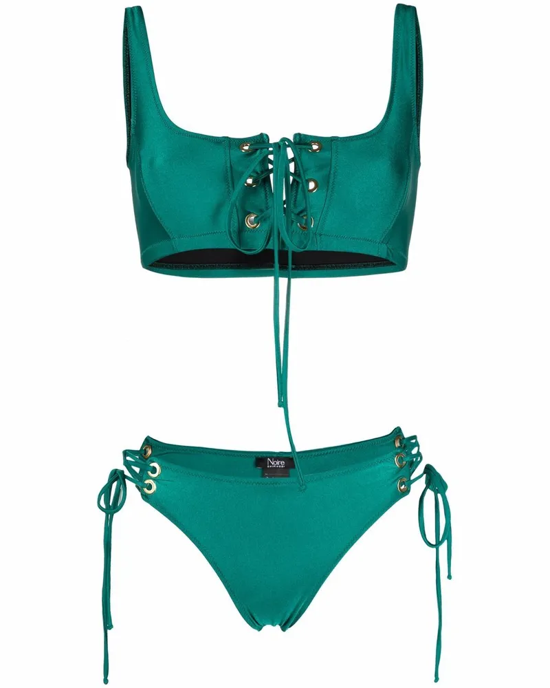 Noire Swimwear Metallic-Bikini - Grün Grün