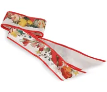 Seidenschal mit Jacquard-Blumenmuster - Weiß