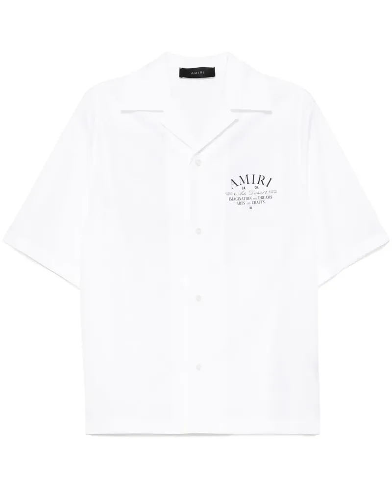 Amiri Arts District Camp Hemd - Weiß Weiß