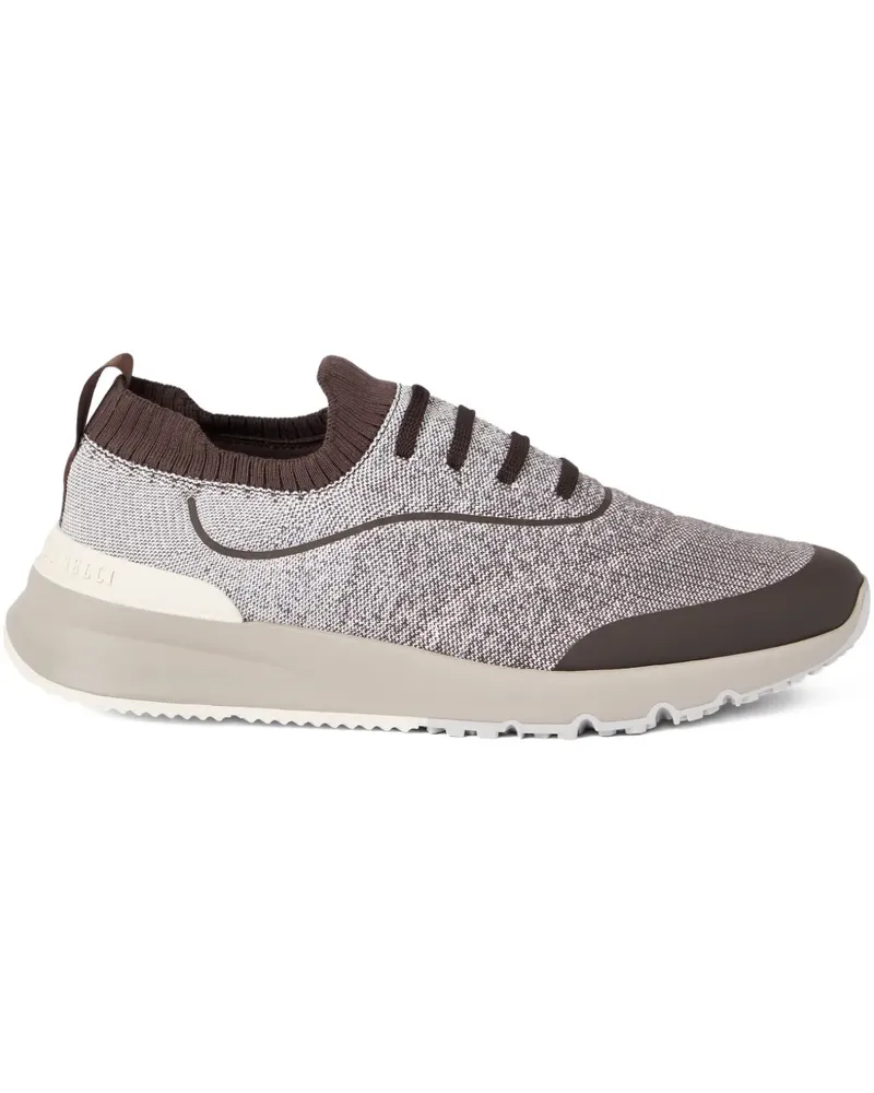 Brunello Cucinelli Sneakers in Strickoptik - Braun Braun