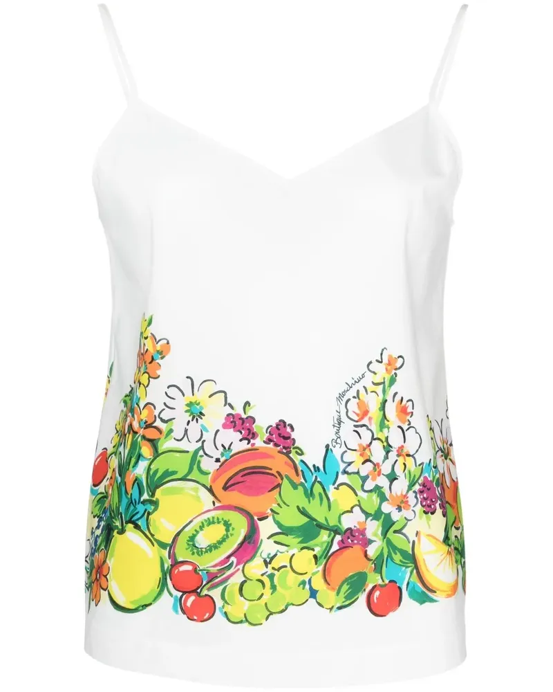 Moschino Top mit Blumen-Print - Weiß Weiß