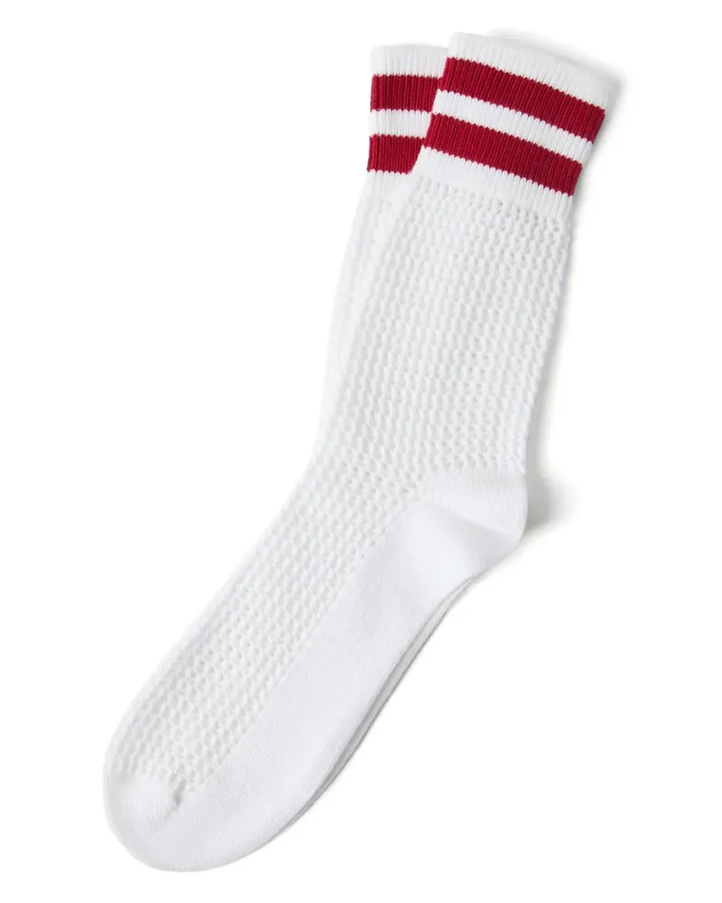 Brunello Cucinelli Socken mit Lochstrickmuster - Weiß Weiß