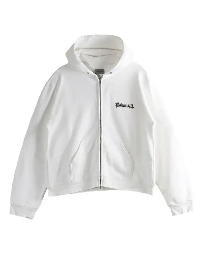 Balenciaga graphic-print zip-up hoodie - Weiß Weiß