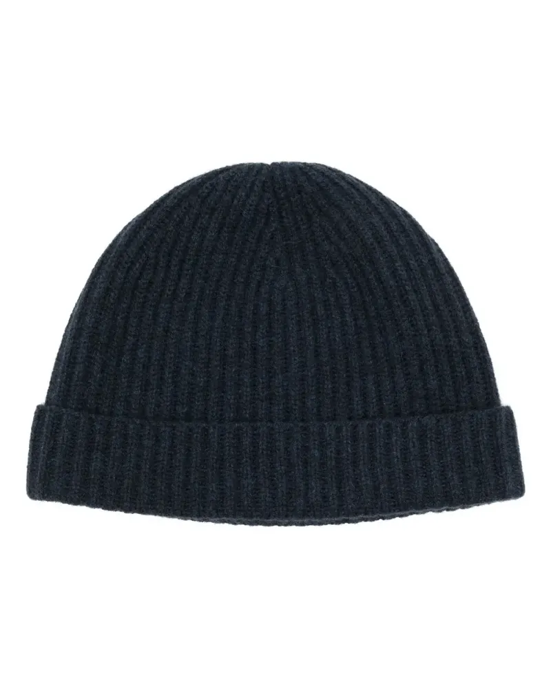 N.Peal Gerippte Beanie aus Kaschmir - Blau Blau