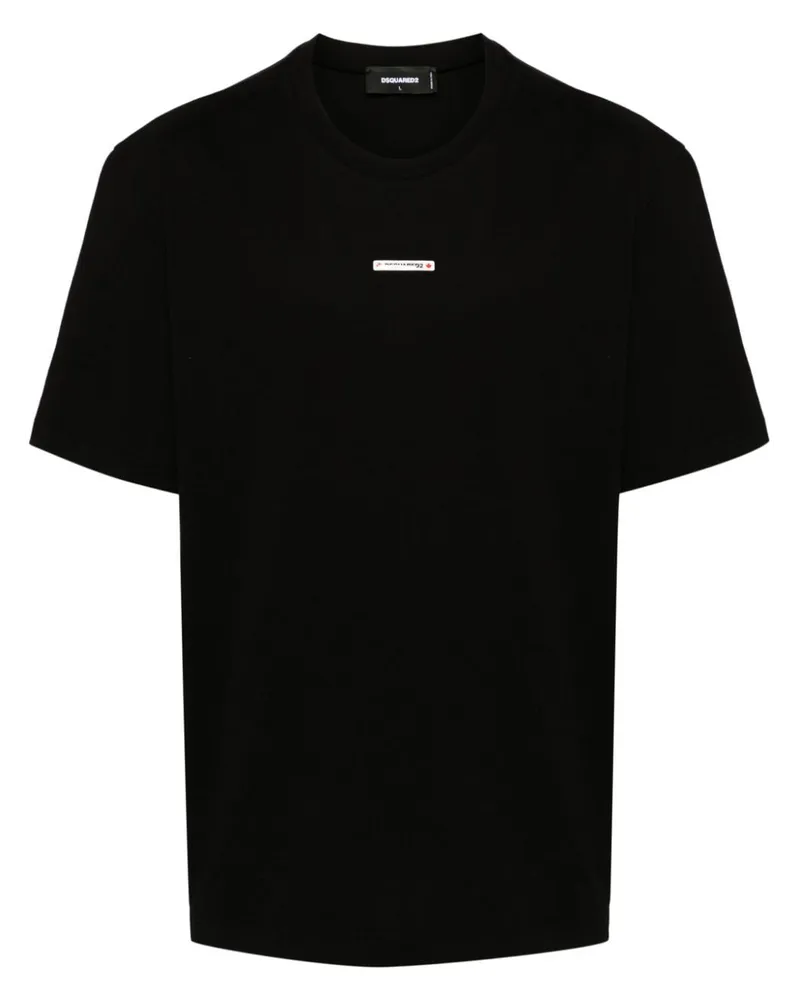 Dsquared2 T-Shirt mit Logo-Patch - Schwarz Schwarz