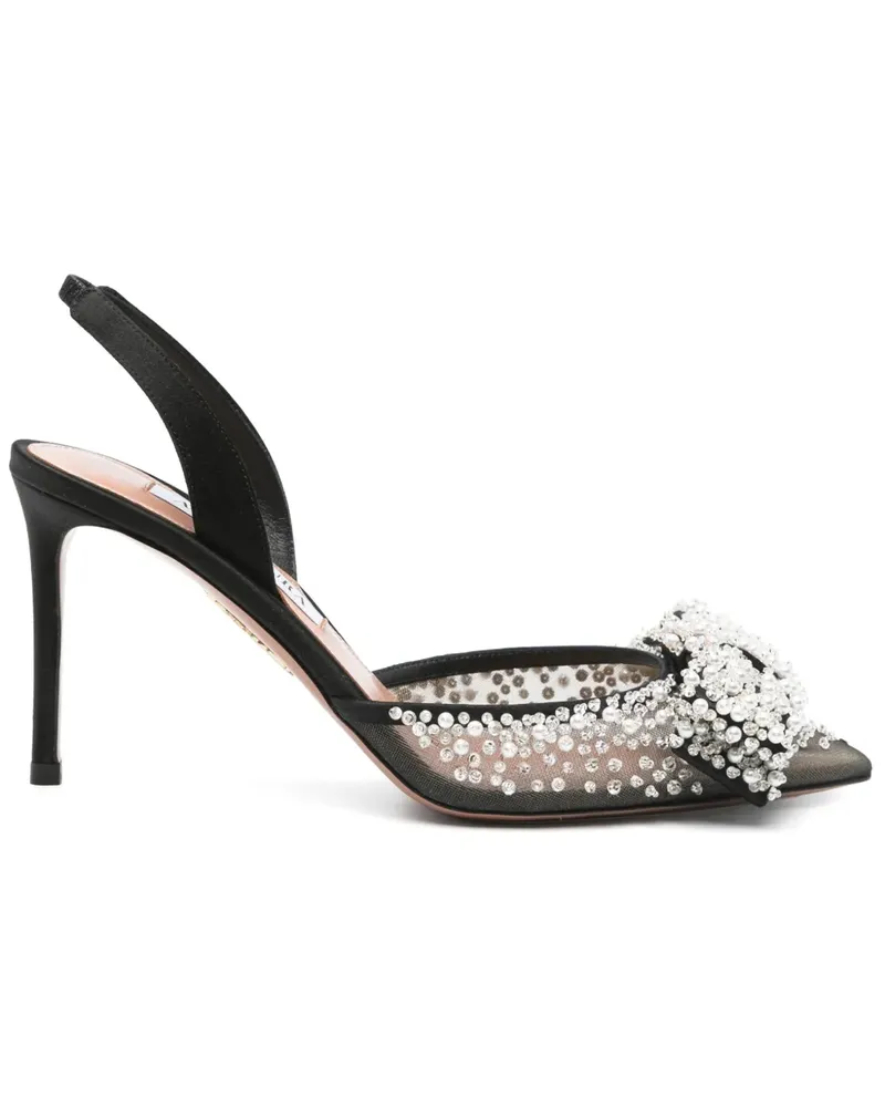 Aquazzura Slingback-Pumps mit Schleifendetail 90mm - Schwarz Schwarz