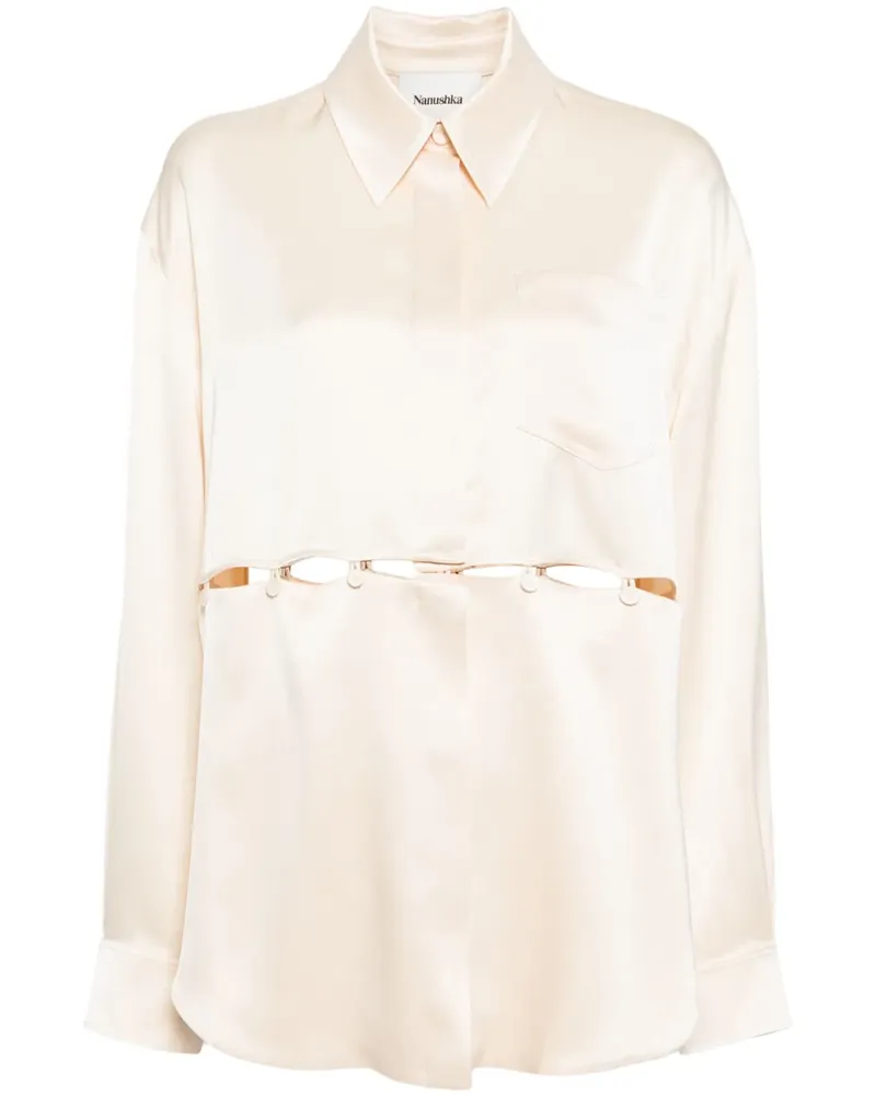 Nanushka Maxon Satinbluse - Nude Nude