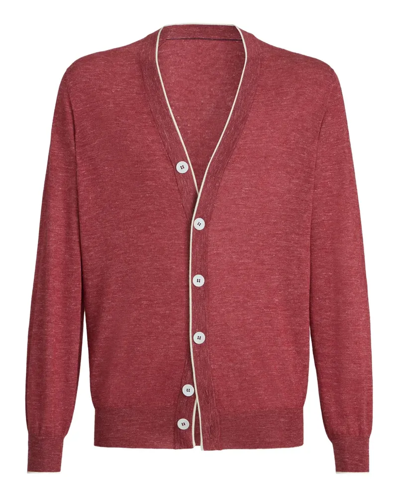 Brunello Cucinelli Cardigan mit V-Ausschnitt - Rot Rot