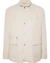 Kiton Wattierte Jacke mit Reverskragen Nude