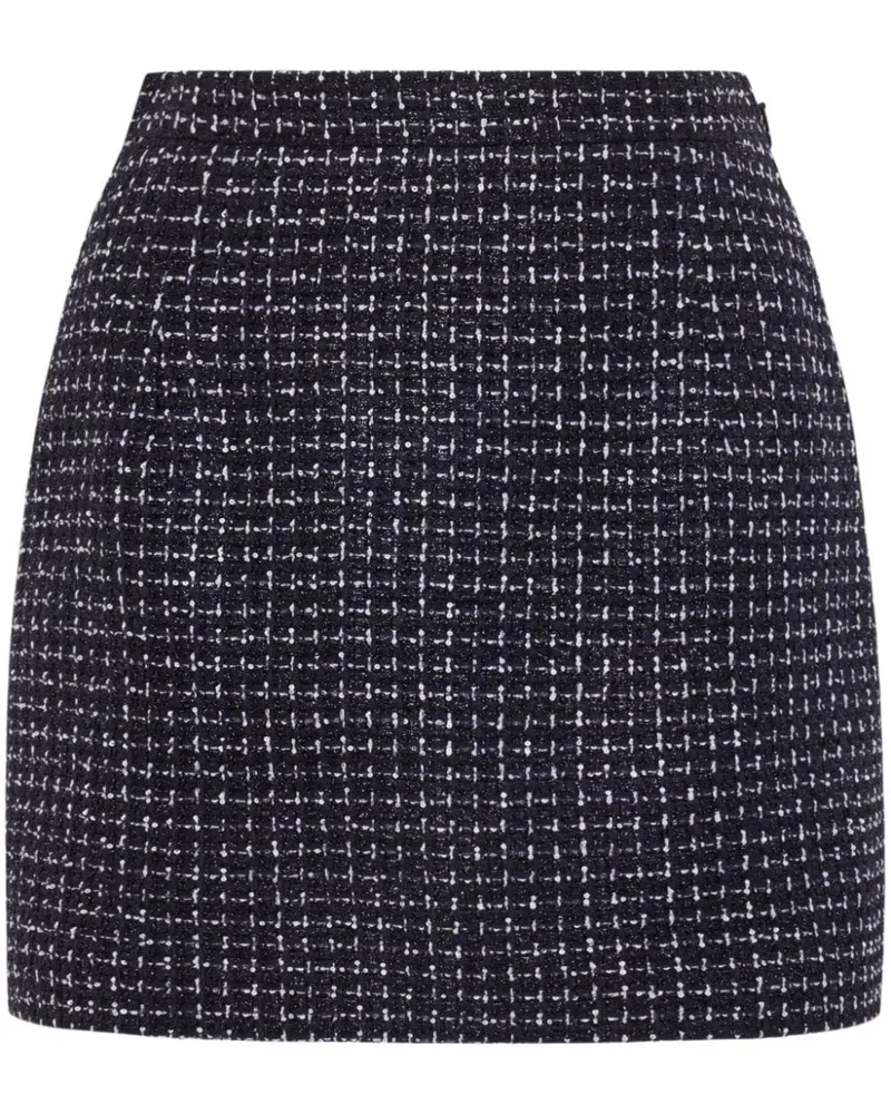 Alessandra Rich Karierter Tweed-Minirock Blau