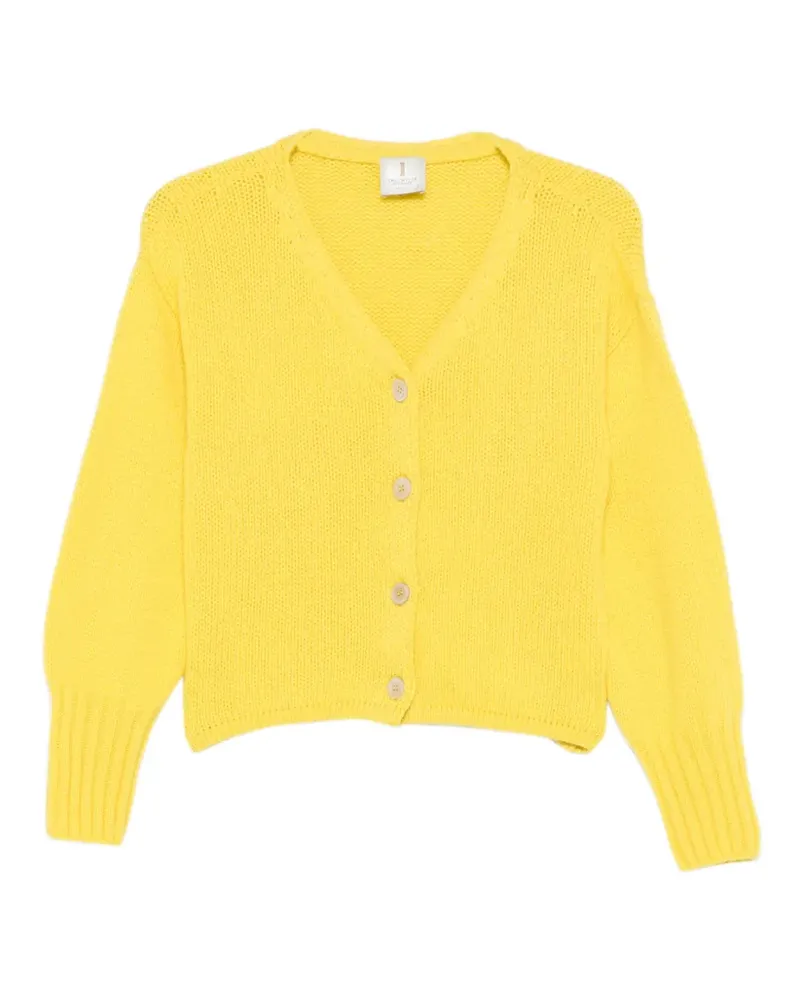 INCENTIVE! cashmere Cardigan mit V-Ausschnitt - Gelb Gelb