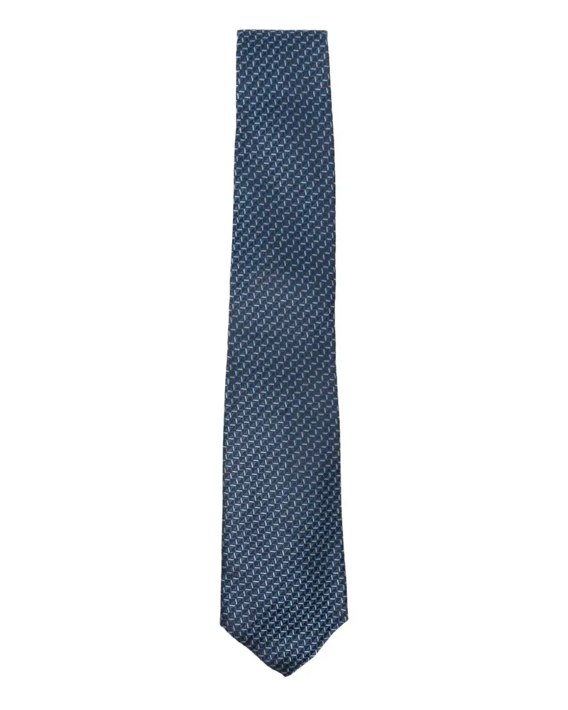 Canali Gemusterte Krawatte - Blau Blau