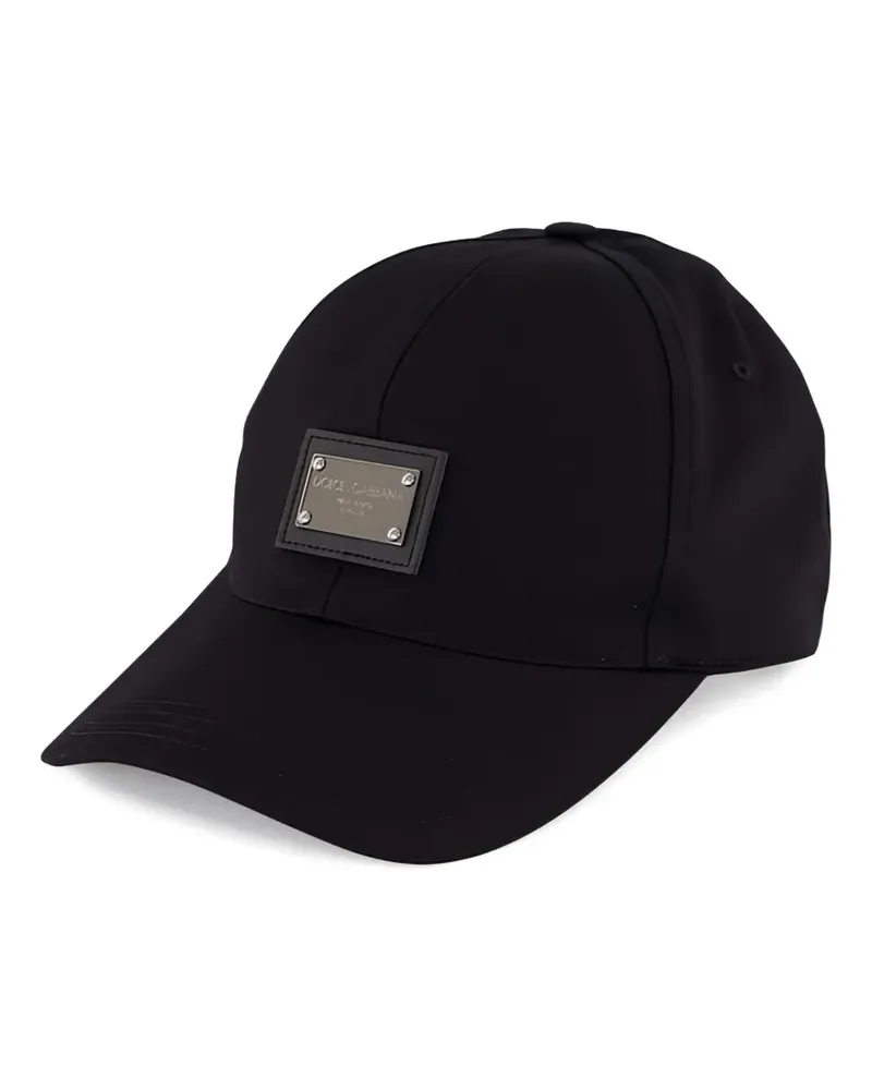 Dolce & Gabbana Rapper Baseballkappe mit Logo-Schild - Schwarz Schwarz