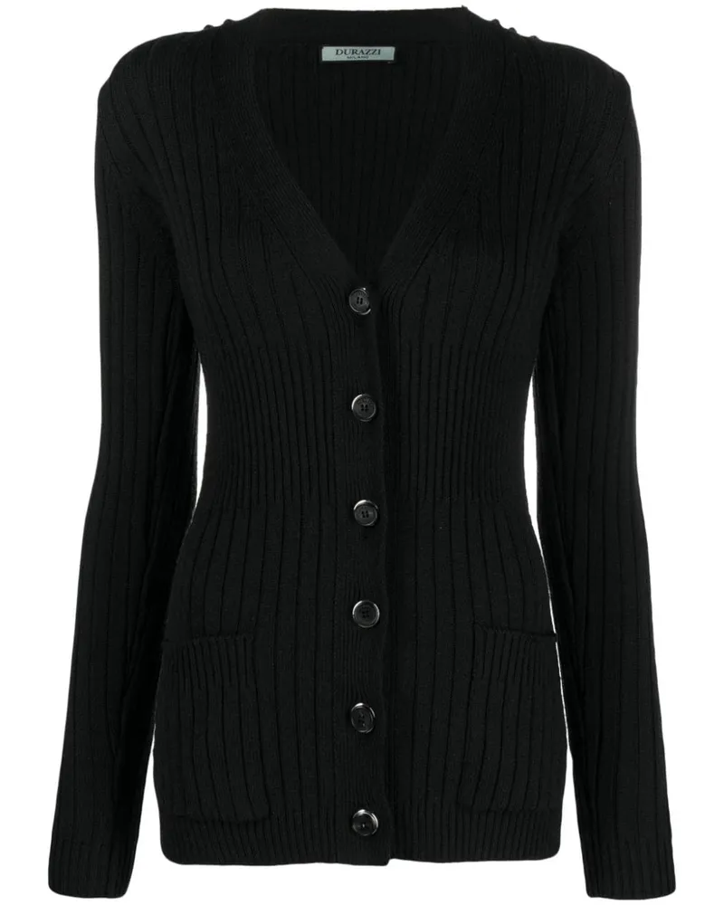 Durazzi Milano Cardigan mit V-Ausschnitt Schwarz