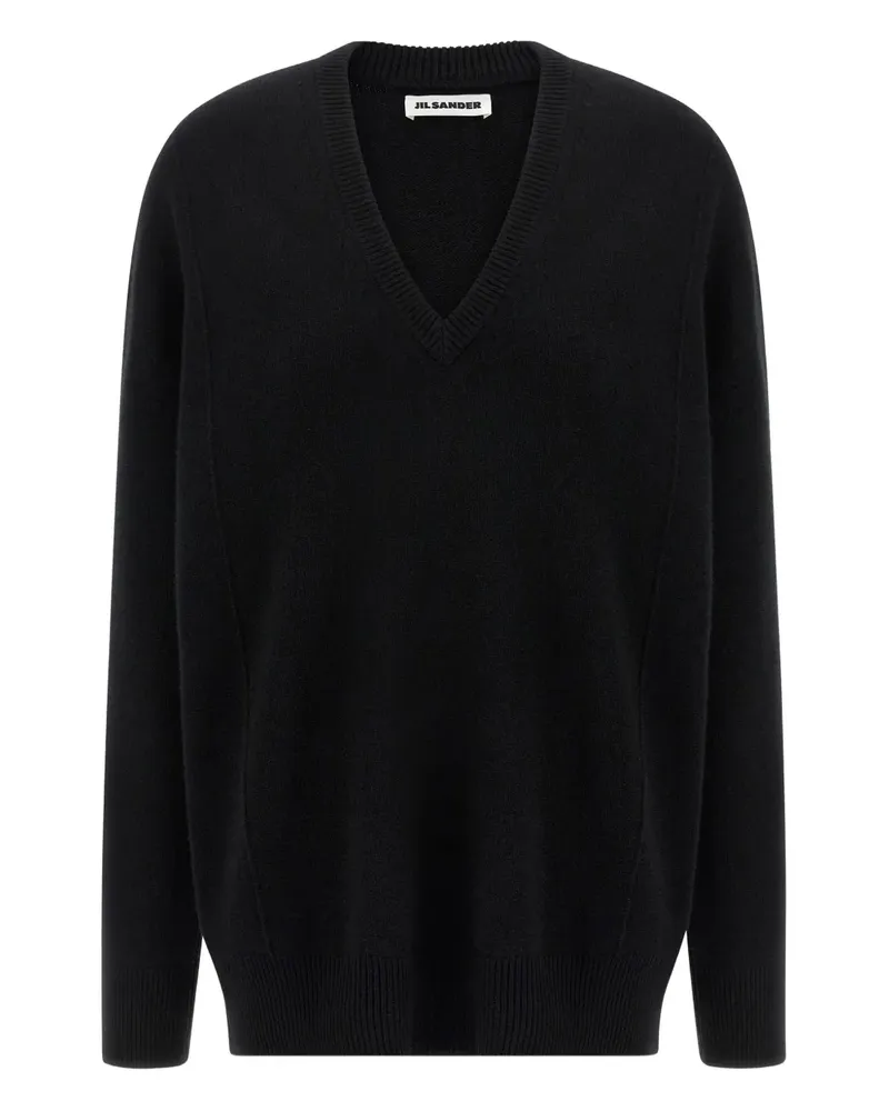 Jil Sander Pullover mit V-Ausschnitt - Schwarz Schwarz