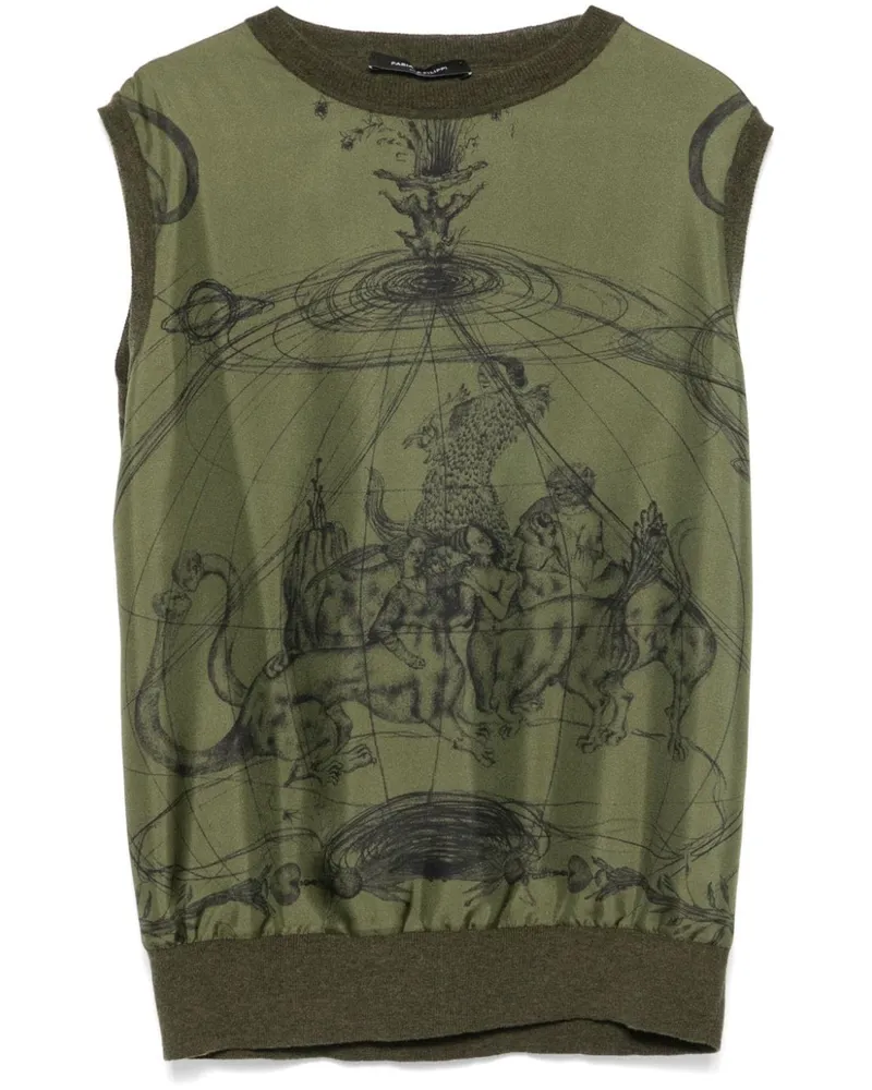 Fabiana Filippi Trägershirt mit grafischem Print - Grün Grün