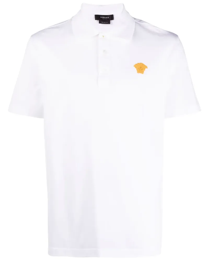 Versace Poloshirt mit Medusa-Stickerei - Weiß Weiß