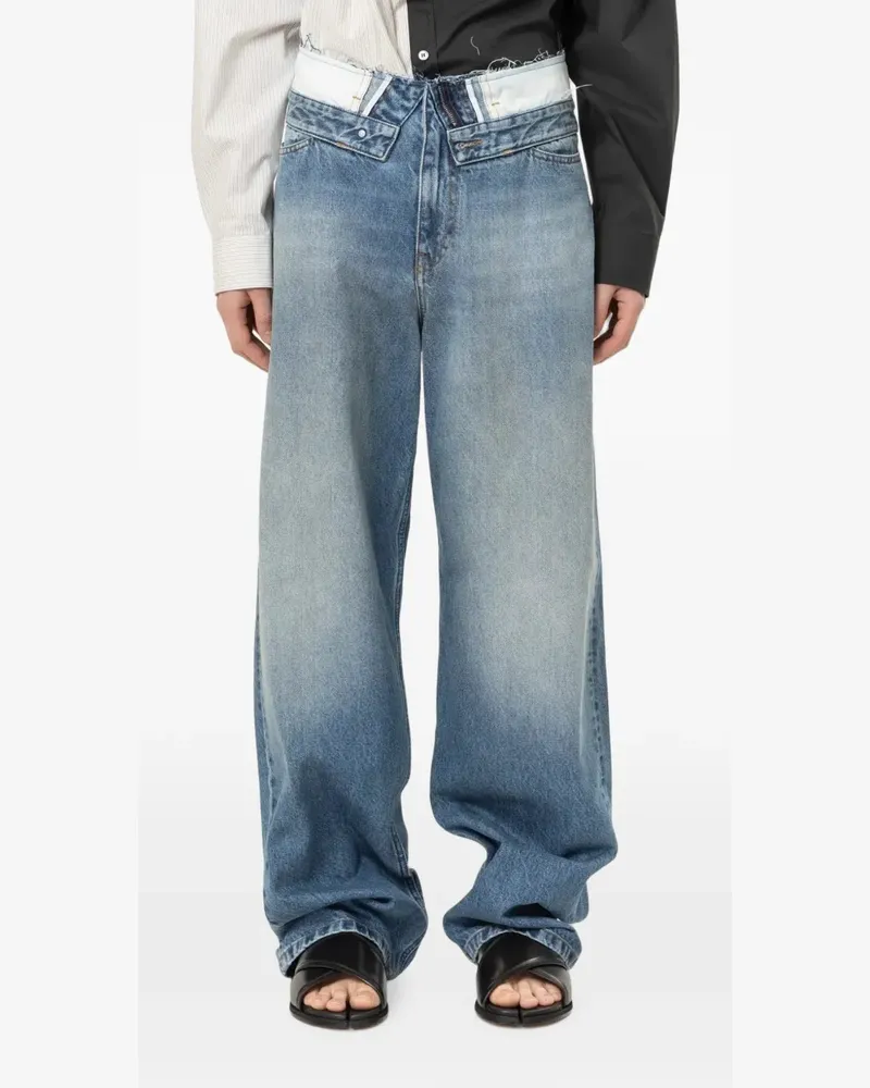 Maison Margiela deconstructed raw-waistband jeans - Blau Blau