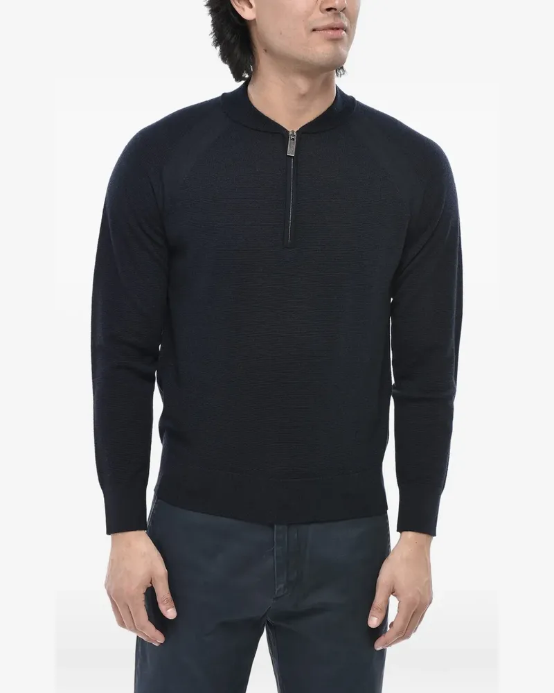 Paolo Pecora Milano half-zip wool sweater - Blau Blau