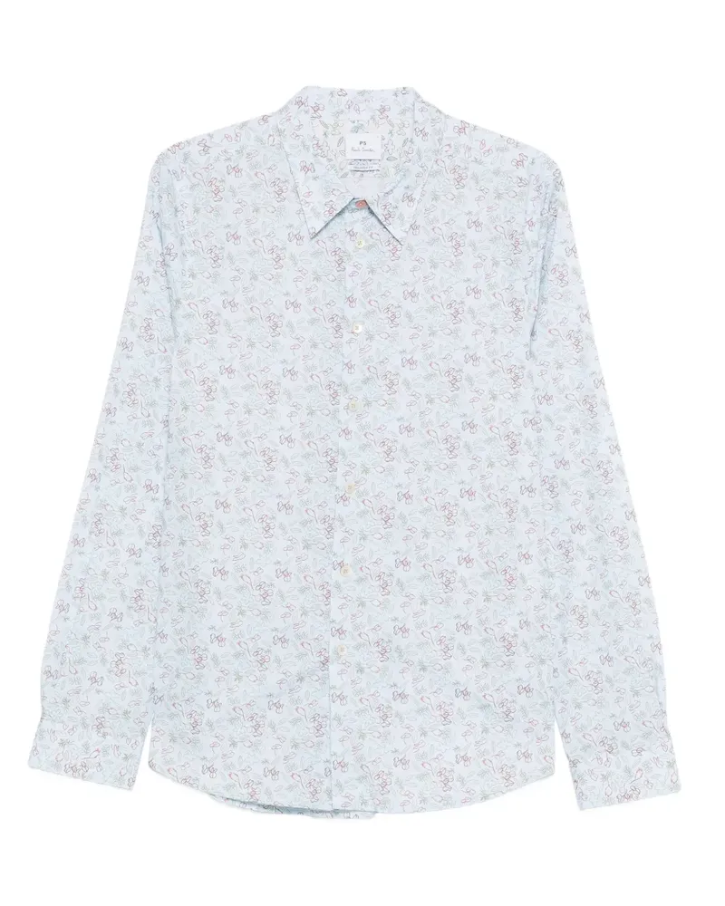 Paul Smith Hemd mit Blumen-Print - Blau Blau