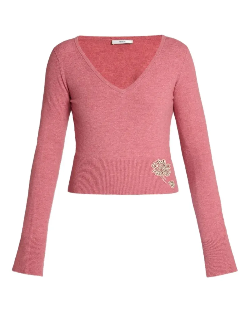 Erdem Cropped-Pullover - Rosa Rosa