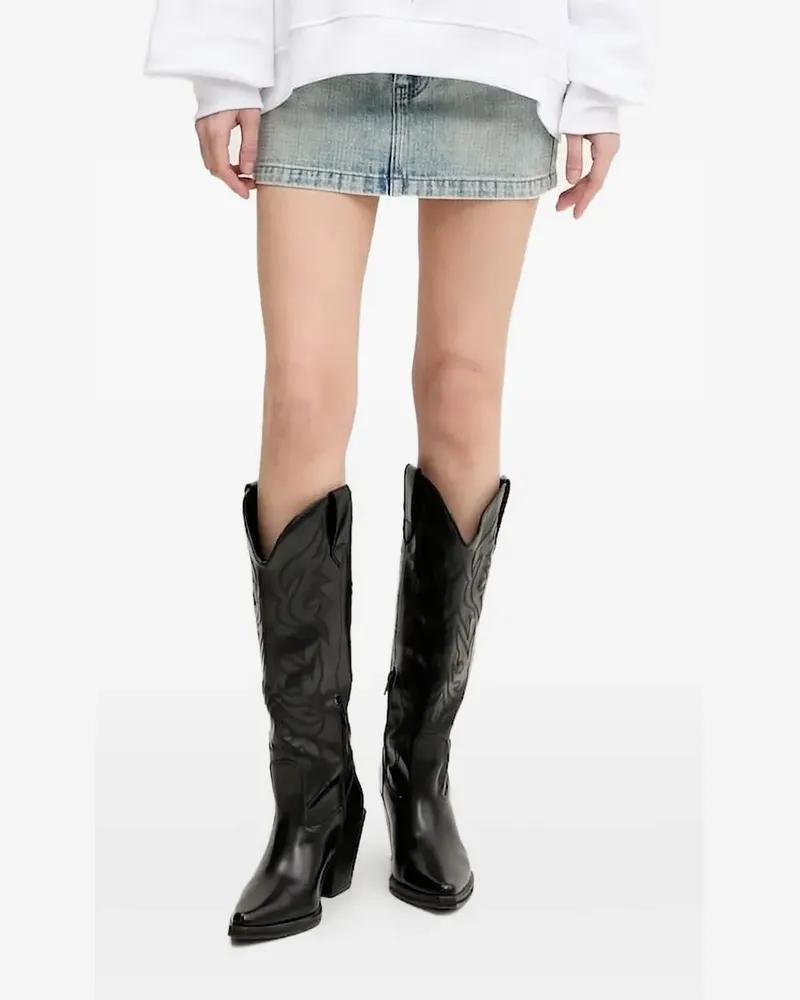 Miss Sixty Jeansrock mit Logo-Schild - Blau Blau