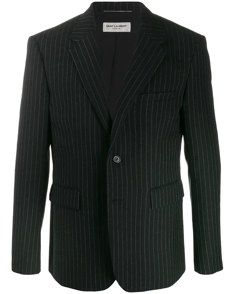 Saint Laurent Sakko mit Nadelstreifen - Schwarz Schwarz