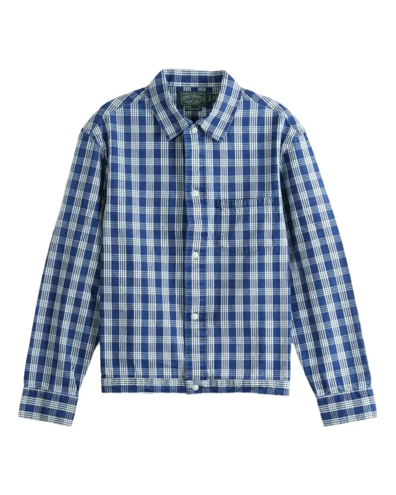 Ralph Lauren Karierte Hemdjacke mit Knöpfen - Blau Blau