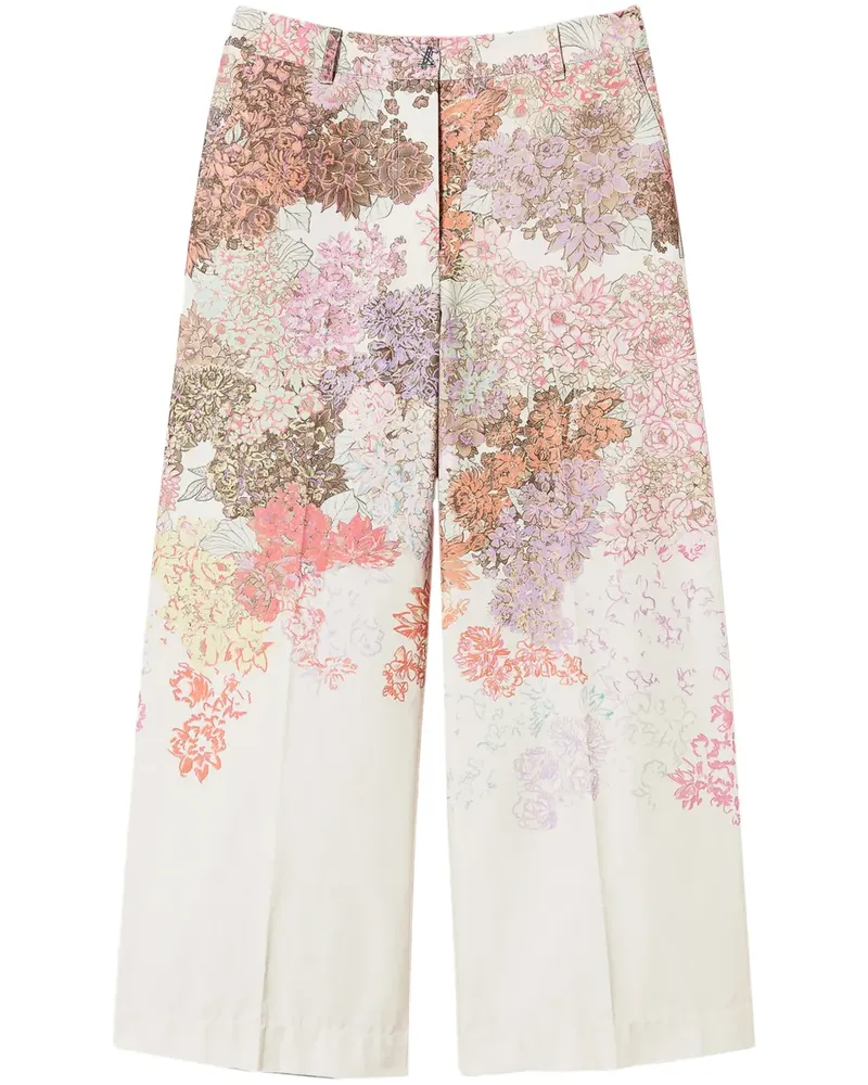 Twin-Set Hose mit Blumen-Print - Weiß Weiß