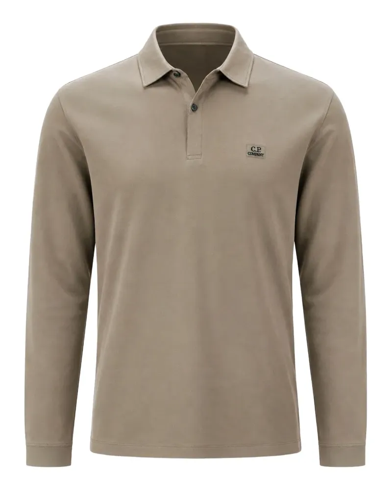 C.P. Company logo-patch long-sleeve polo shirt - Nude Nude