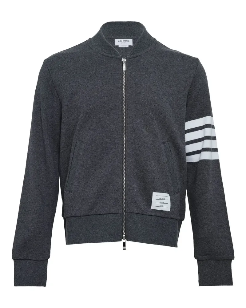 Thom Browne loopback bar bomber jacket - Grau Grau