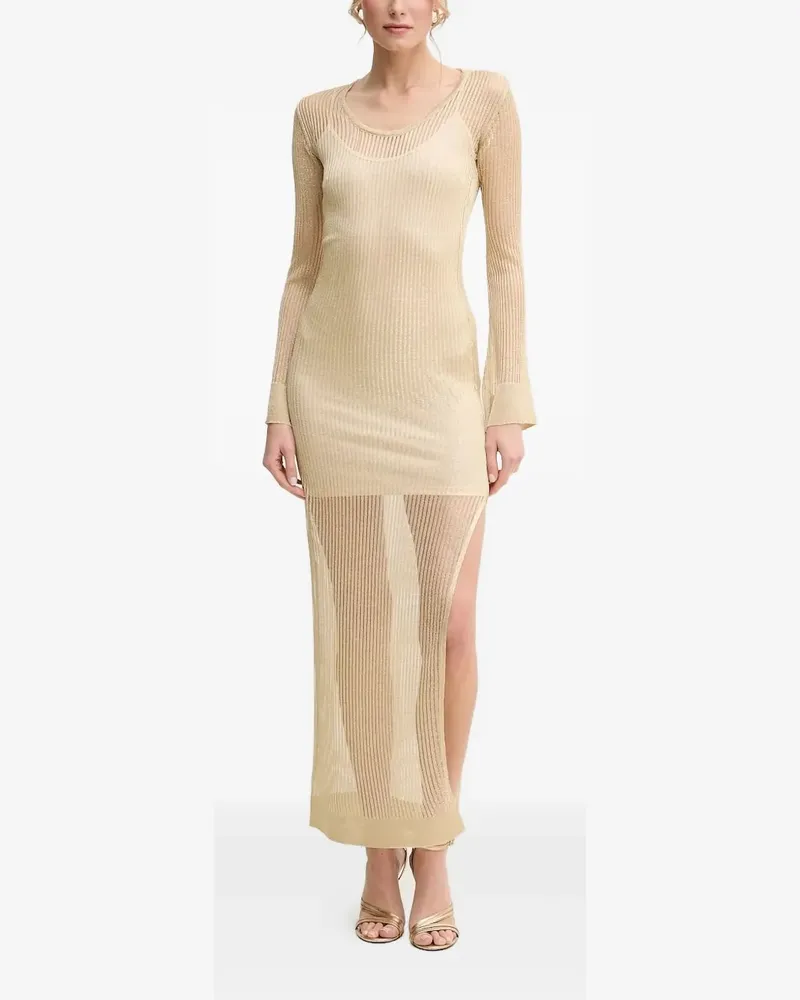 Simona Corsellini Geripptes Midikleid - Nude Nude