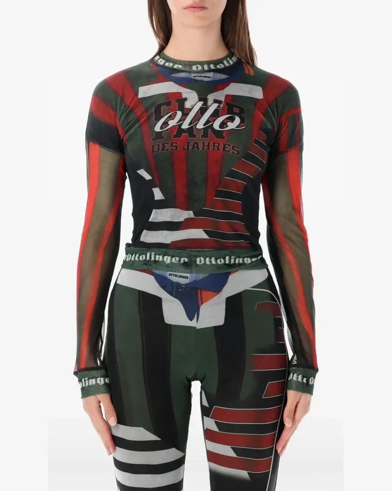 OTTOLINGER Langarmshirt mit grafischem Print - Grün Grün