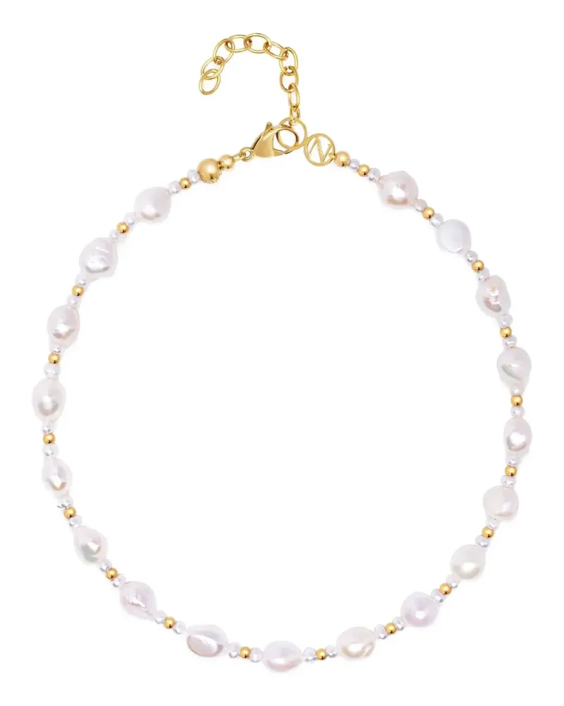 Nialaya Portofino Pearl Choker - Weiß Weiß